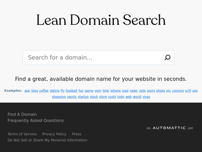 Lean Domain Search